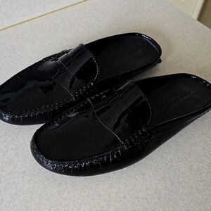 Massimo Miatteo Penny Mule Slides Size 10 black patent leather